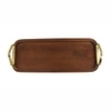 Metalsmith Wooden Serving Tray with Metal Handle Walnut Finish