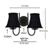 Devansh Dual Black Metal  Wallmounted Lamp With Cotton Black Metal  Shade