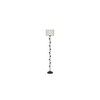 Lux White Natural Fiber Floor Lamp with Black Iron Base