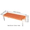 Hamilton Sheesham Wood Vintage 3 Seater Maachi Balcony Bench with 2 Stools in Orange Rope Canning
