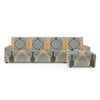 Right Aligned 3 Seater Right Aligned Chaise Greyish Diamond Sofa Cover