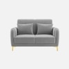 Monly Velvet 2 Seater Sofa Grey Color