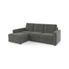 Apollo Compact Sofa (Colour : Ash Grey Velvet, Cushion : Hard, Back Type : Regular, Seating Capacity : Left Aligned 2 Seater + Left Aligned Chaise + Ottoman)