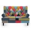 Minnelli 2 Seater Fabric Loveseat In Retro Patchwork Colour