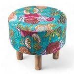 Floral Print Green Kantha