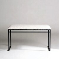 The Aarhus Metal Bench in White Finish