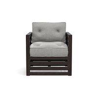 Raymond Wooden Sofa - American Walnut Finish (Vapour Grey) (Custom Set - Sofas : 0001; Standard Set - Sofas : none; Finish : american walnut; Sofa Material : fabric; Sofa Size : regular; Sofa Type : regular; Colour : vapour grey)