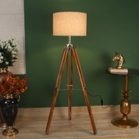 Shaela Natural Linen Shade Floor Lamp