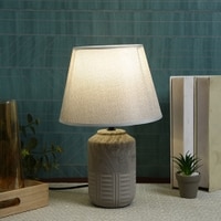 Ceramic Table Lamp Grey Timeless Elegant Design
