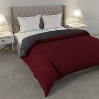 Falguni 
Maroon-Grey Solid 250 Gsm Microfiber Single Bed Comforter