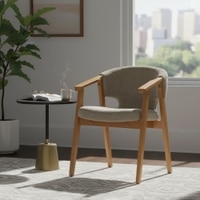 Cleffy Solid Wood Dining Chair in Brown Colour