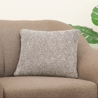 Tagus Grey Cotton Knitted Cushion Cover 16X16 Inches
