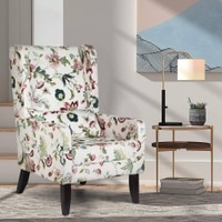 Ezra Solid Wood Accent Chair in Multicolor Colour