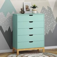Calla Chest of Five Drawers Finish- Mint Green