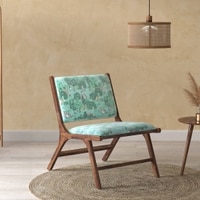 Maureen Rest chair -Finish - Teak,Fabric- Chitra Velvet-Mint