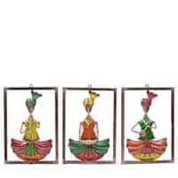 Desert Art Metal Handpainted Musician Wall Hanging Set of 3