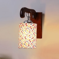 Devansh Solid Wood Electric Wall Light in Brown Colour with Multi Shade Count of 1 Light