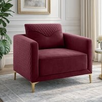 Arab Velvet 1 Seater Sofa Maroon Color