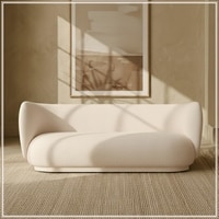 Plushprestige Wood 3 Seater With Upholstery Non Storage Sofa In White Colour