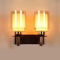 Eliante Zaal Iron Wall Light With Glass In Gold And Brown Colour
