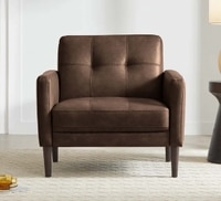Clark PU Leather Armchair in Dark Brown