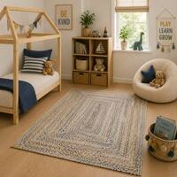 Imperial Knots Jute Cotton Hand Woven Dhurrie 3x5 Feet