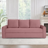 Clevam 3 Seater Pull Out Sofa cum Bed  in Peach Colour