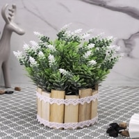Artificial White Rosemary With Wood Sticks