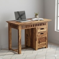 Denver Sheesham Wood Study Computer Table In Natural Teak Finish