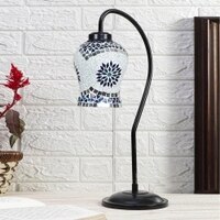 Multicolor Mosaic Glass Curvy Table lamp with Iron Base (EN30)