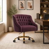 Doe Buck Clemence Modern Purple Tufted Velvet Office Chair