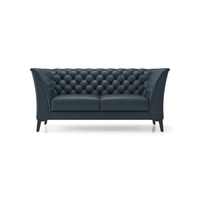 Weston 2 Seater Luxury Italian Leather Sofa In Aegean Sea