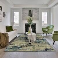 Gia Sand Abstract Hand-Tufted Viscose 8X5 Feet Carpet