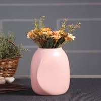 Solid Ceramic Vase in Pink Colour