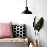 Opi Minimal Pastel Black Metal Single Hanging Light