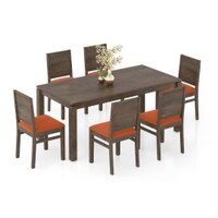 Atlas Solid Wood 6 Seater Dining Table with Atlas Dining chair Set