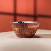 Ireka Home Evergreen Acacia Wood Bowl with Enamel – Serving Bowl