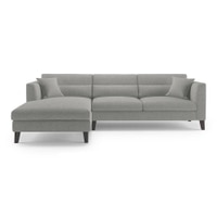 Lewis Sectional Sofa (Colour : Vapour Grey, Cushion : Soft, Seater : Left Aligned 3 Seater + Left Aligned Chaise)