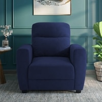 Alvaro Velvet 1 Seater Sofa Navy Blue Color