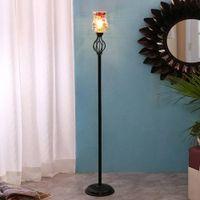 Daenerys Black Glass Shade Floor Lamp