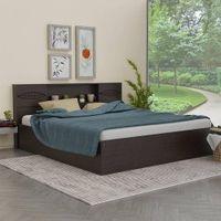 Adrasteia Solid Wood King Size Drawer Storage Bed In Melamine Finish