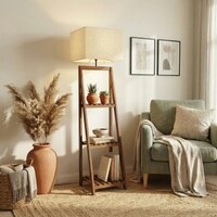 Raphael Beige Jute Floor Lamp with Beige Jute Base