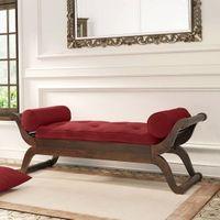 Saachi Diwan in Mango Walnut Finish with Red Colour Fabric
