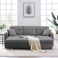 Universe Solid Wood Sofa cum Bed in Dark Grey