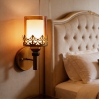 Eliante Modern Wall Lights Mild Steel & Glass Material Antique & Champaign Finish