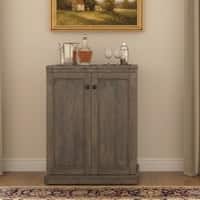 Caledonia Solid Wood Bar Cabinet (Danish Walnut Finish)