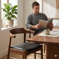Scandinavian Boden Dining Chair Walnut Finish
