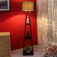 Rosa Black Cotton Shade Floor Lamp