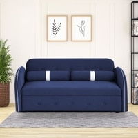 Jayen 3 Pull Out Sofa Cum Bed In Navy Blue Colour
