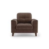 Verona Essential 1 Seater Fabric Sofa in Daschund Brown Colour